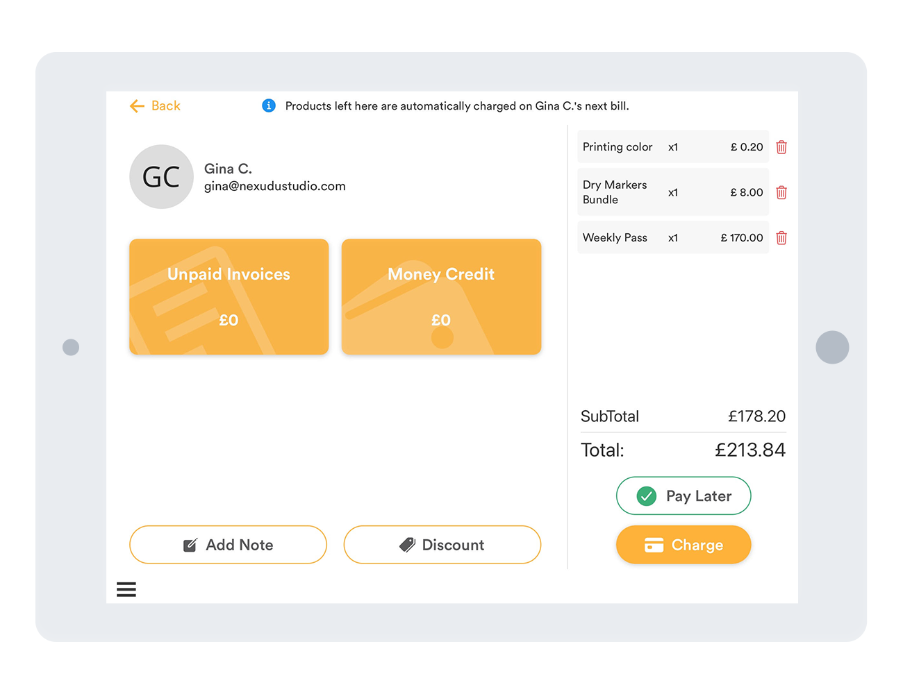 NexKiosk Epos function screenshot in iPad frame