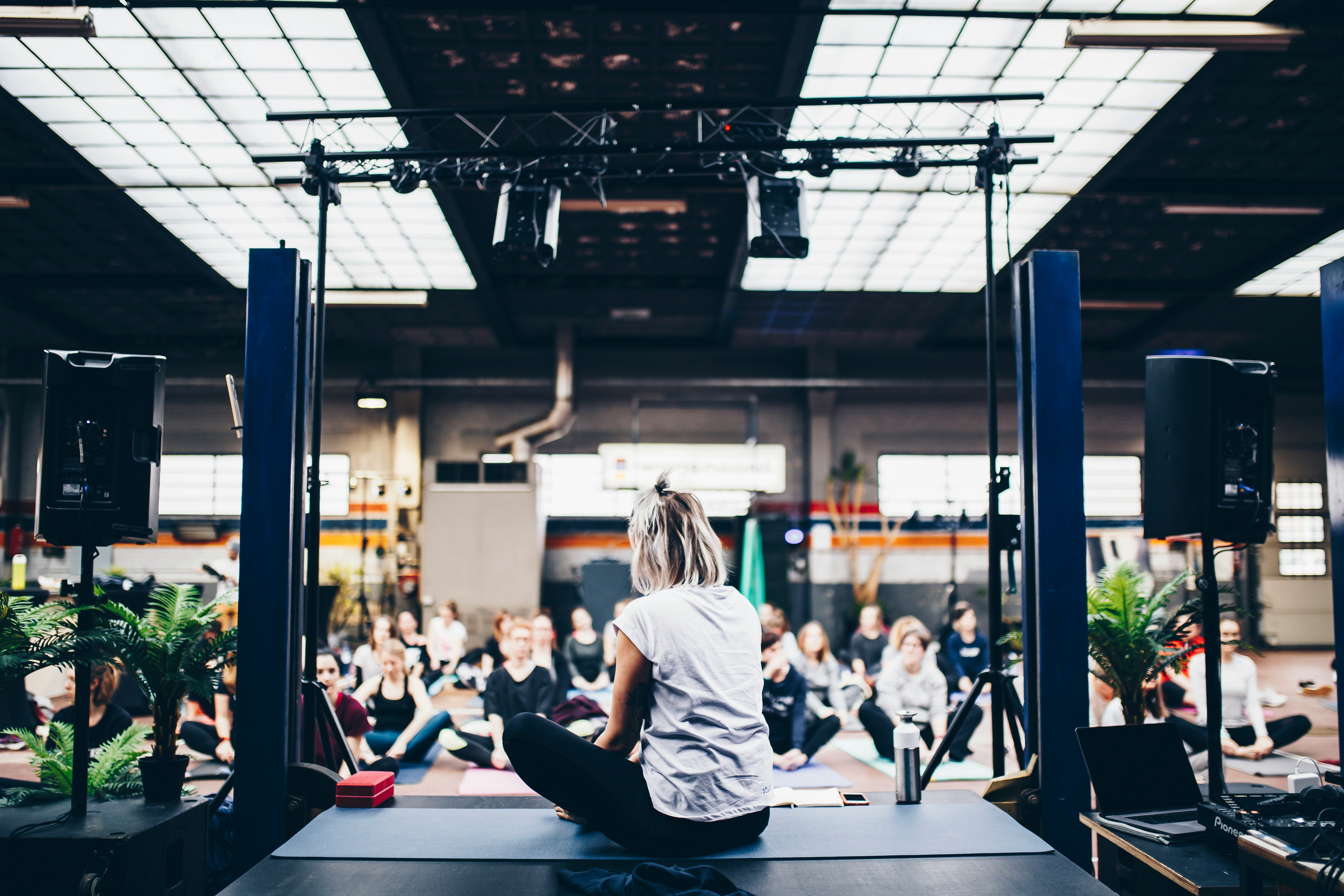 A typical yoga event at a members' club